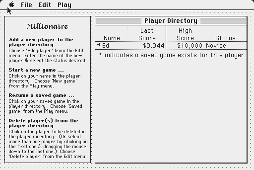 Screenshot for Millionaire v1.0